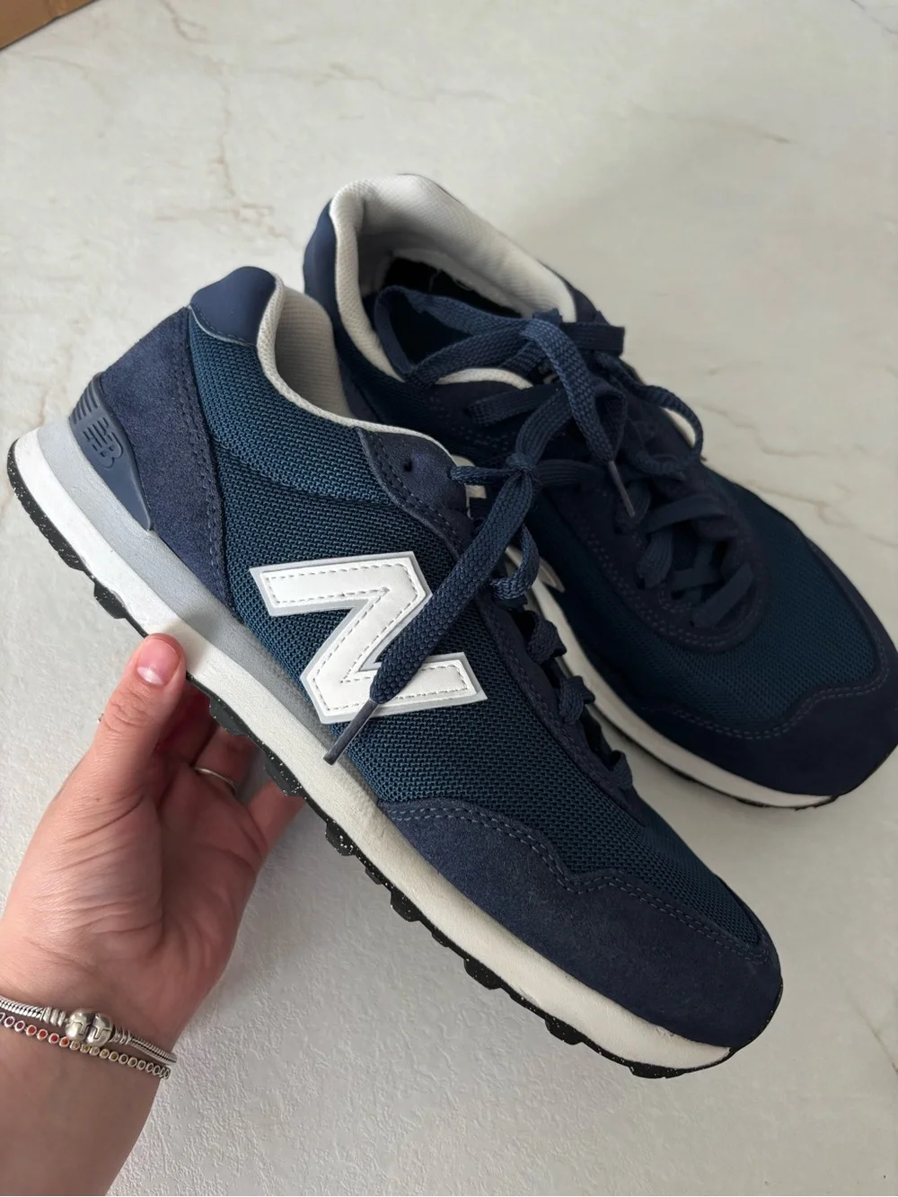 New Balance Men's Navy and White Retro Runner Sneakers